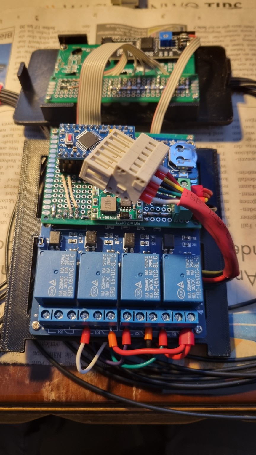 Verdrahtung des Standheizungs-Steuerteils mit Arduino und Relaisplatine